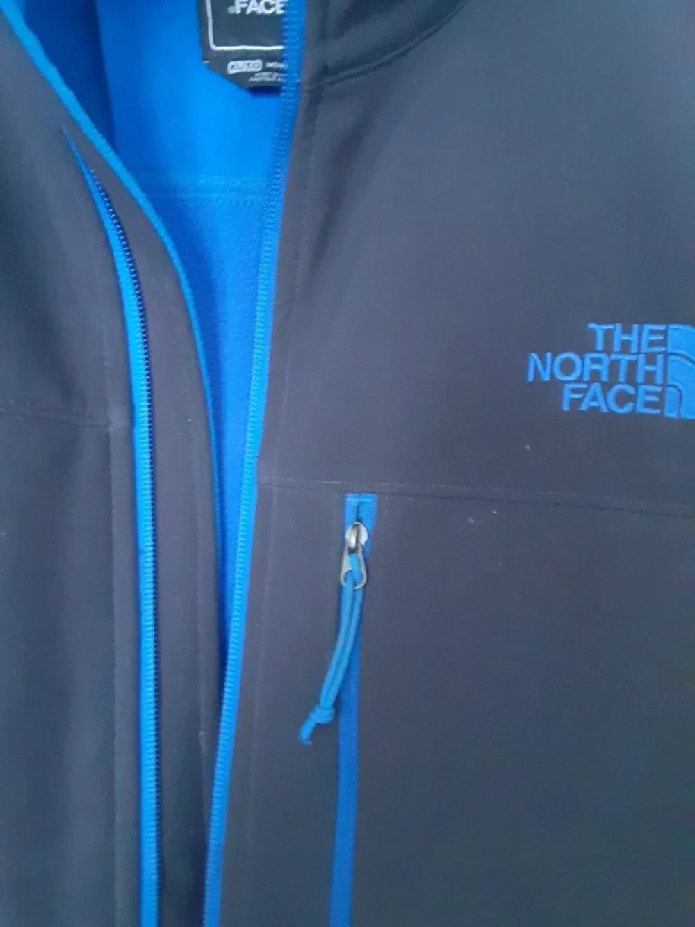 Mens North face black windbreaker, size XL